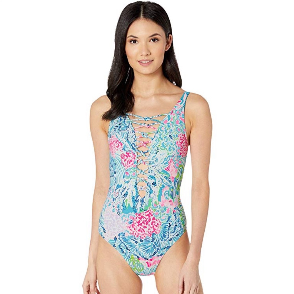 Mommy and Me Lilly Pulitzer one piece swimsuit! Matching little girls